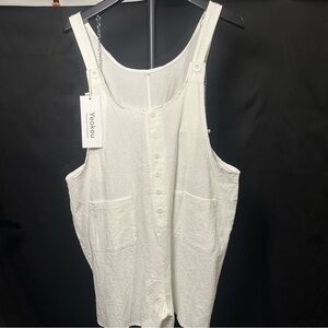 Women’s Elegant White Button-Front Jumpsuit